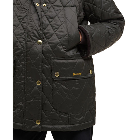 Piumino Donna Modern Beadnell, con impunture a rombi e colletto in velluto